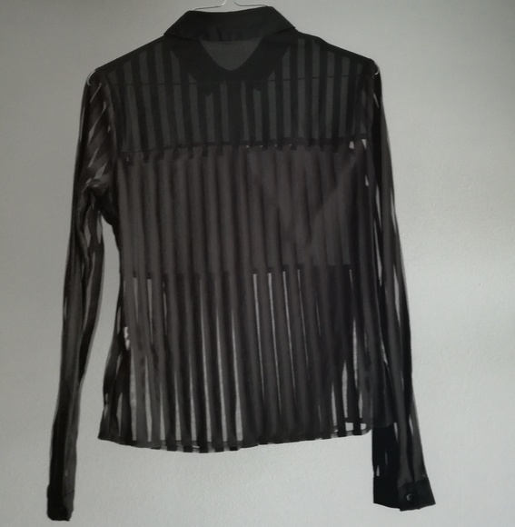 Tally Weijl black striped transparent blouse. - Picture 3 of 6